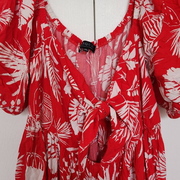 Eloquii Tie Front Tropical Maxi Dress - Picture 3 of 4